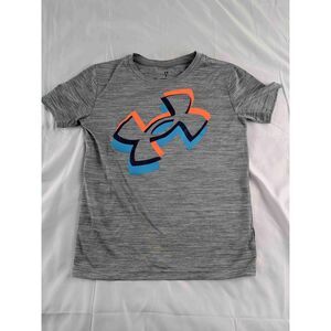 Under Armour Gray Short Sleeve Crew Neck Graphic Print T Shirt Boys 7